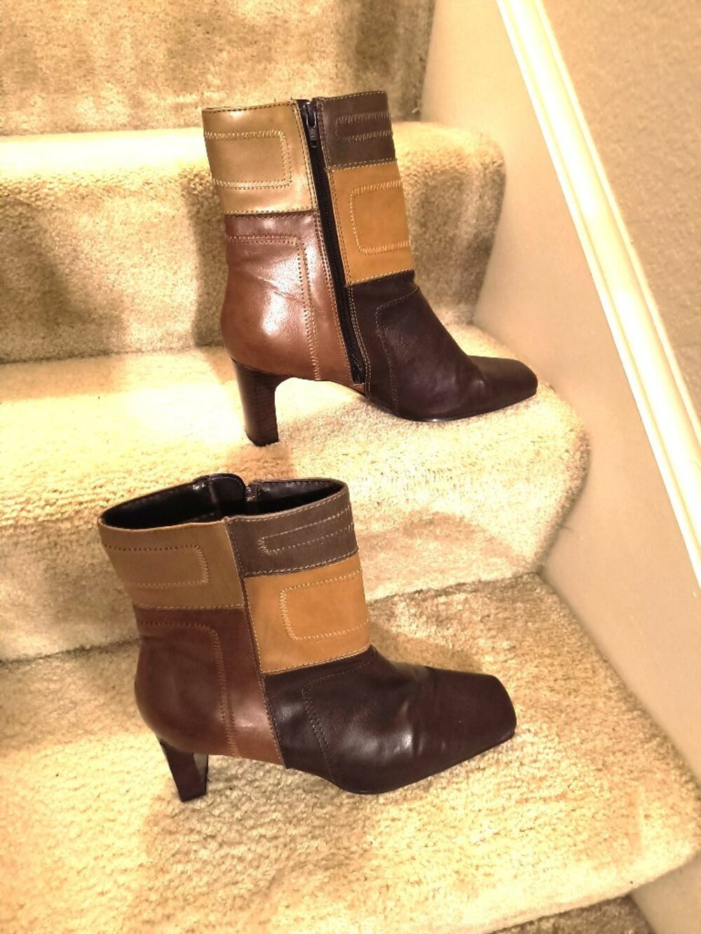 Predictions Brown Leather Boots Size 11 - Picture 4 of 5